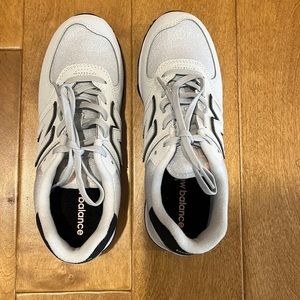 New Balance 574 Core Kids Sneakers.  Nimbus Cloud White.  Size Kids 5